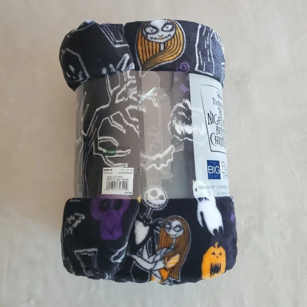 The Nightmare Before Christmas Oversized Big Plush Throw‎ Blanket 5ft. x 6ft.